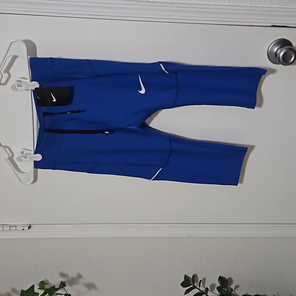 Nike DRI-FIT Cropped Blue Leggings Size XS